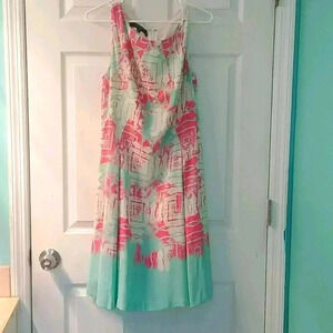 Size 12 Nine West Pink & Mint Dress EUC